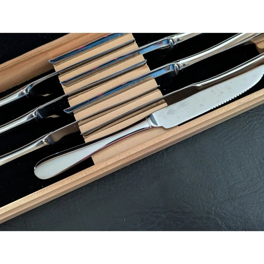 JA Henckels International 8 Piece Steak Knife Set with Wooden Gift Box Stainless